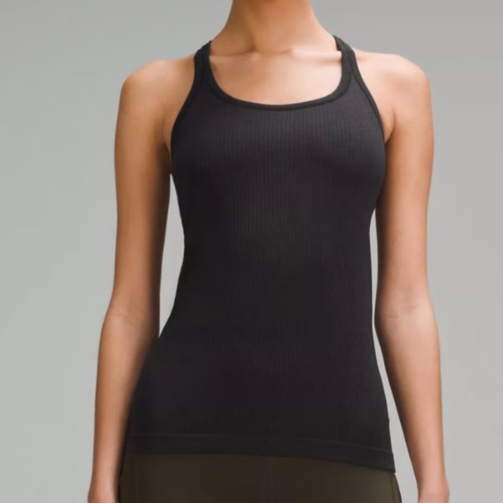 lululemon athletica grey ribbed ebb to street Racerback Tank